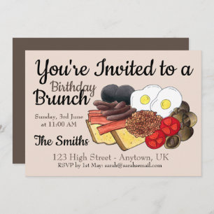 Vollständiges englisches Frühstück UK Britische Kü Einladung