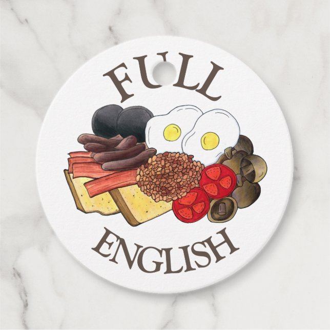 Vollständiges englisches Frühstück UK Britische Kü Geschenkanhänger (Vorderseite)