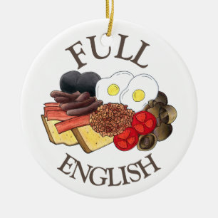 Vollständiges englisches Frühstück UK Britische Kü Keramik Ornament