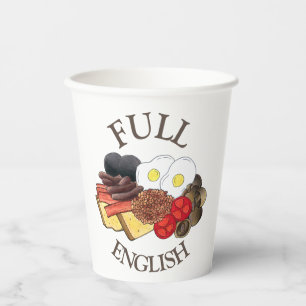 Vollständiges englisches Frühstück UK Britische Kü Pappbecher