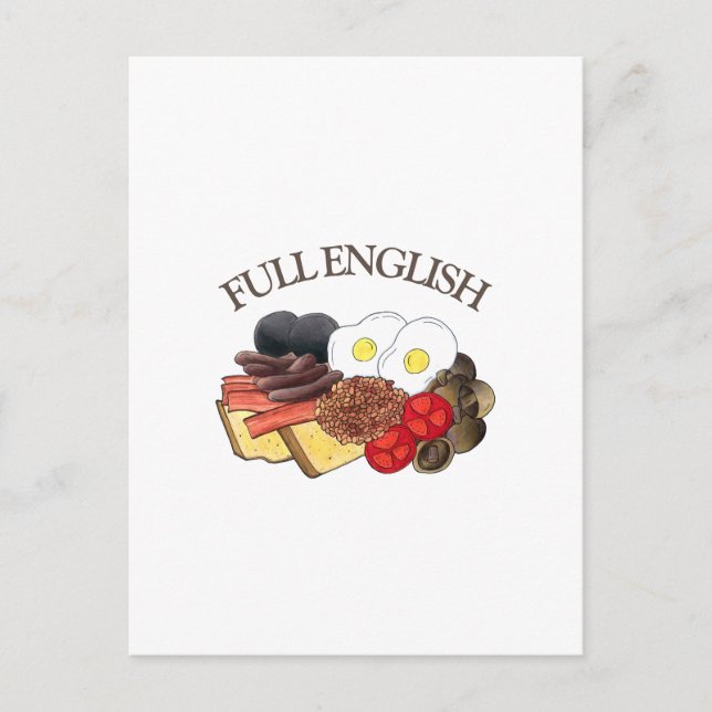 Vollständiges englisches Frühstück UK Britische Kü Postkarte (Vorderseite)