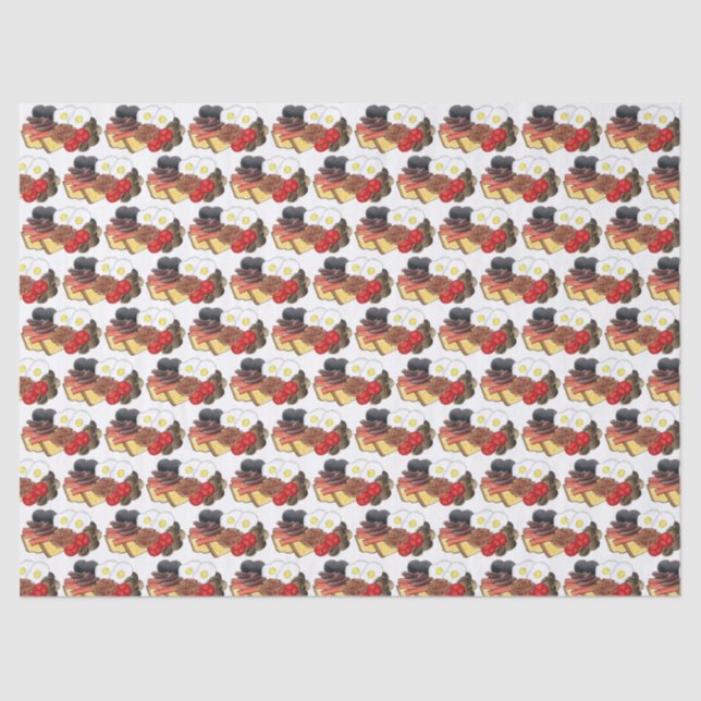 Vollständiges englisches Frühstück UK Britische Kü Seidenpapier (Vorderseite)