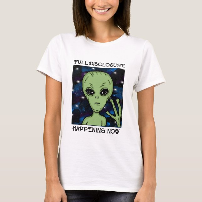 Vollständiges Ereignis jetzt Alien und UFO T-Shirt (Vorderseite)