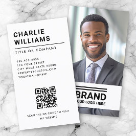 Vollständiges Foto-Logo, moderner QR-Code Visitenkarte