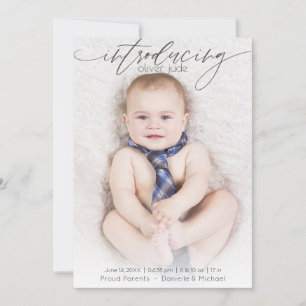 Vollständiges Foto Moderne Geburtsankündigung Blau Ankündigung