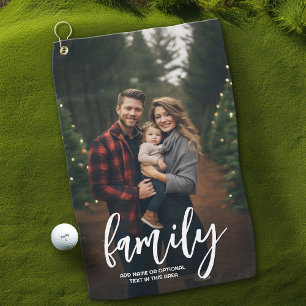 Vollständiges Foto - Vertikaler Text für benutzerd Golfhandtuch