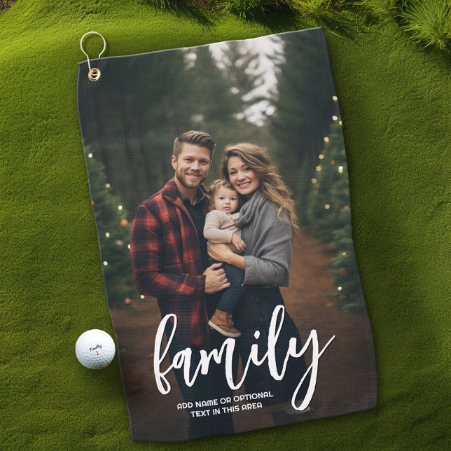 Vollständiges Foto - Vertikaler Text für benutzerd Golfhandtuch (Custom Golf Towel)