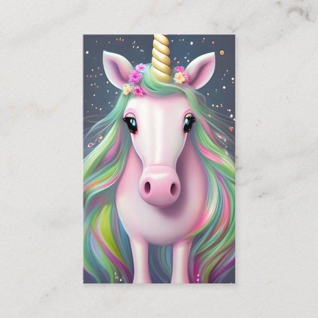 Vollständiges Ganzkörper völlig adorable Unicorn Visitenkarte (Vorderseite)