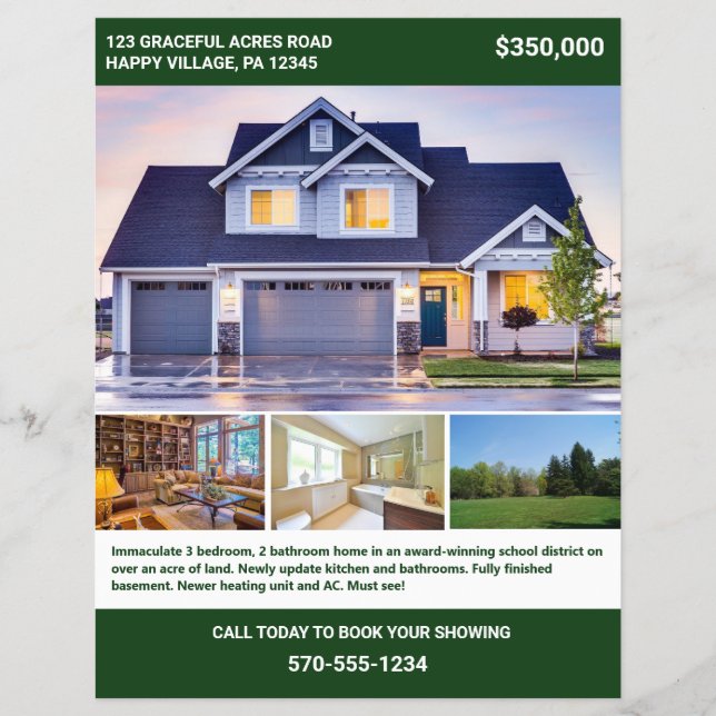 Vollständiges, zweiseitiges Haus zum Flyer mit Fot (Vorne)