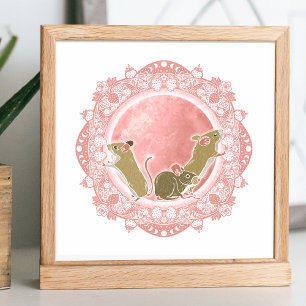 Vollstrawberry Moon   June Moon Illustration Poster