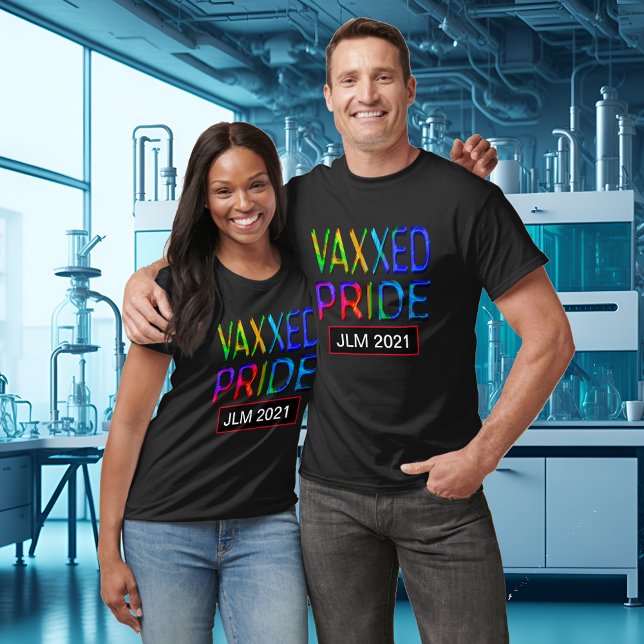 Vollvakziniertes Vaxxed Pride Monogramm Jahr 2021 T-Shirt (Vaccinated Fully Vaxxed Pride Monogram Year 2021 T-Shirt)