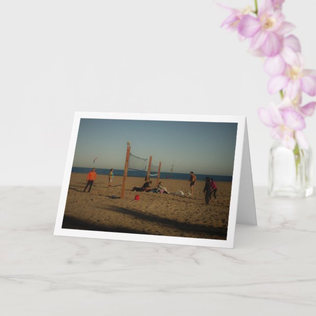 Vollyball in Playa de la Malvarrosa de Valencia Karte (Orchidee)