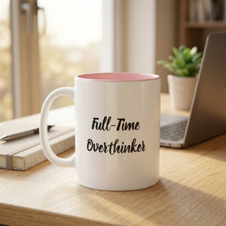 Vollzeit-Überdenker Lustiger Kaffeebecher Zweifarbige Tasse