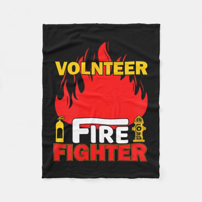 Volnteer Firefighter Fireman Gift Proud Firefighte Fleecedecke (Vorderseite)