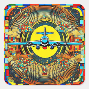 Volo 15 quadratischer aufkleber