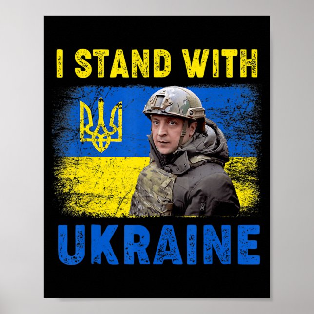 Volodymyr Zelensky I Stand mit der Ukraine  Poster (Vorne)