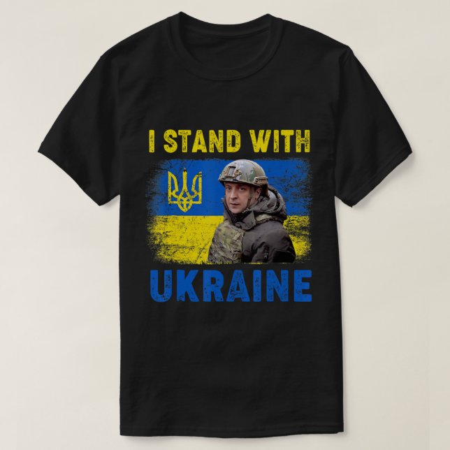 Volodymyr Zelensky I Stand mit der Ukraine  T-Shirt (Design vorne)