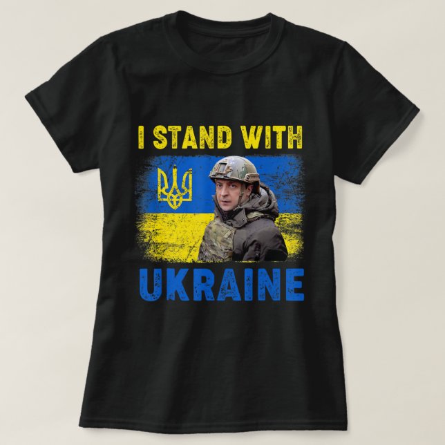 Volodymyr Zelensky I Stand mit der Ukraine  T-Shirt (Design vorne)