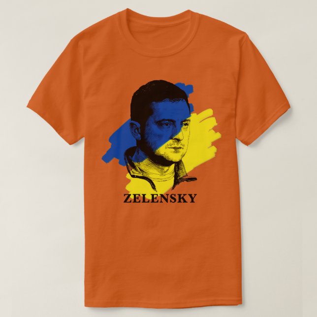 Volodymyr Zelensky Ukraine-Flagge T-Shirt (Design vorne)