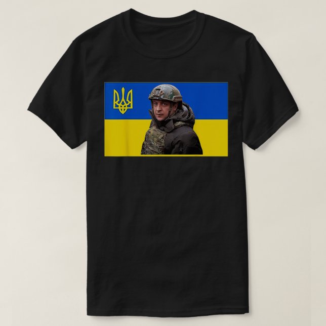 Volodymyr Zelenskyy Präsident Ukraine Flag T-Shirt (Design vorne)