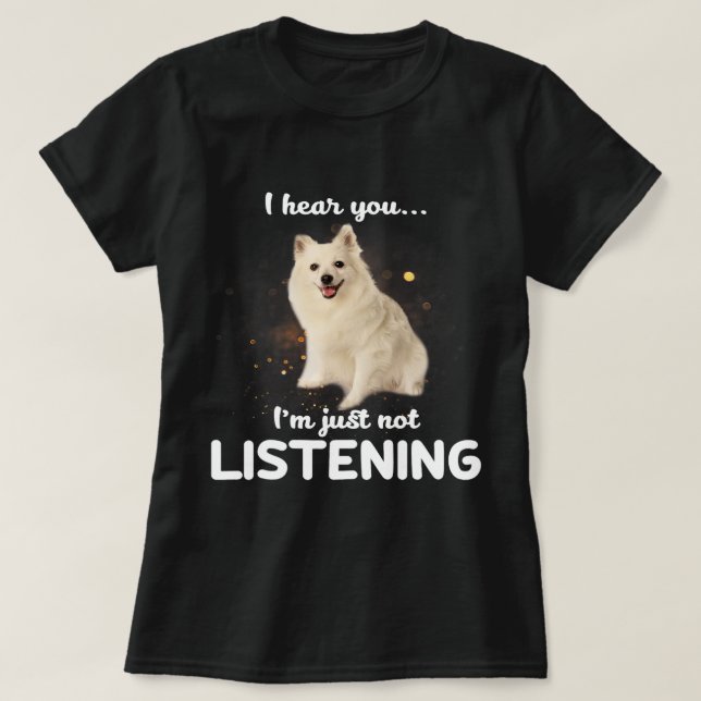 Volpino Italiano Hund höre ich Sie nicht hören T-Shirt (Design vorne)