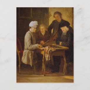 Voltaire beim Schach Postkarte