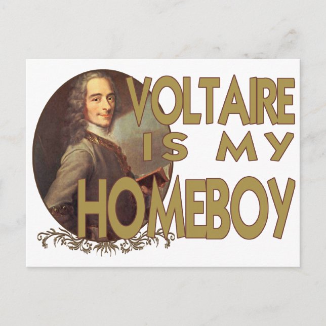 Voltaire ist mein Hausmann Postkarte (Vorderseite)