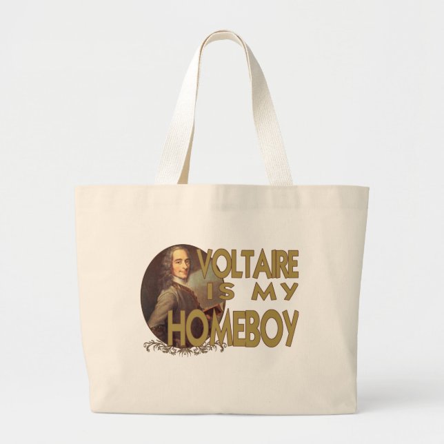 Voltaire ist mein Homeboy Jumbo Stoffbeutel (Vorne)