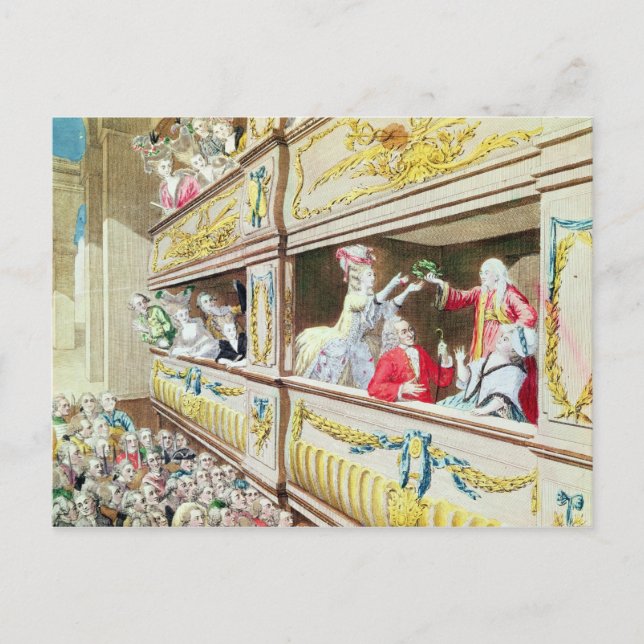 Voltaire-Krönung am Theater Francais Postkarte (Vorderseite)