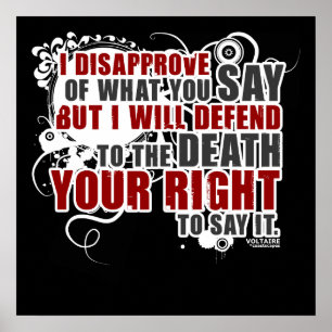 Voltaire Quote (Farbe) Poster