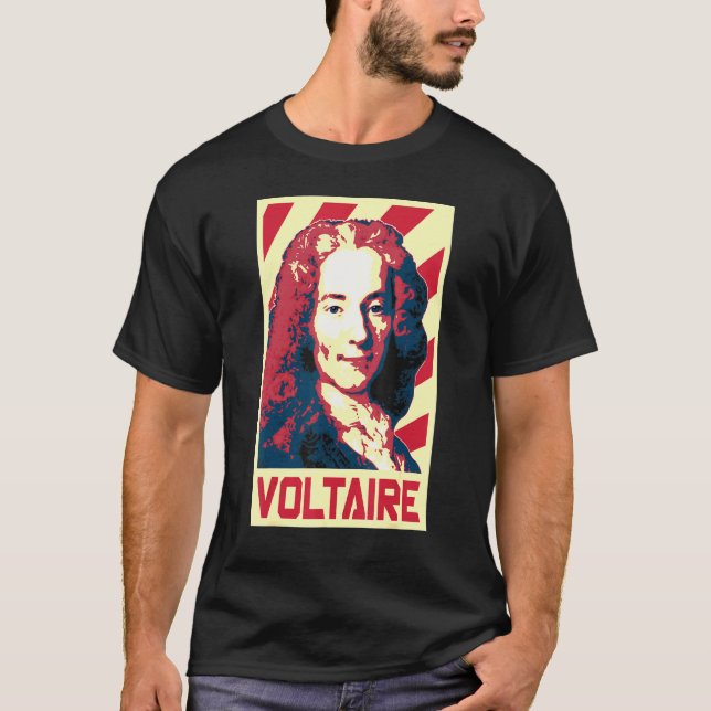 Voltaire Retro Poster Propaganda T-Shirt (Vorderseite)