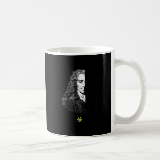 Voltaire Zitat Absurditäten und Gräueltaten Philos Kaffeetasse (Rechts)