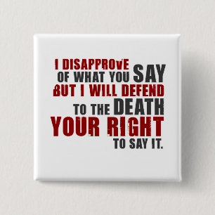 Voltaire Zitat (Farbe) Button