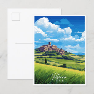 Voltera Italien Vintage-Reiseillustration Postkarte