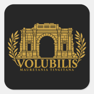Volubilis Caracalla-Bogen Römisches Gold-Emblem Quadratischer Aufkleber