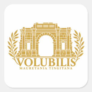 Volubilis Karakalla-Bogen Römische Gold-Emblem Quadratischer Aufkleber