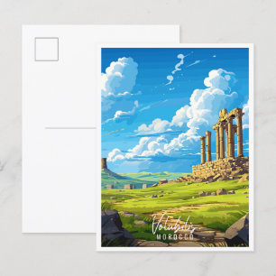 Volubilis Marokko Vintage-Reiseillustration Postkarte