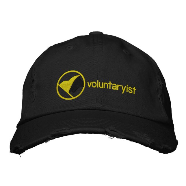 Voluntaryist, bestickter Hut (Vorderseite)