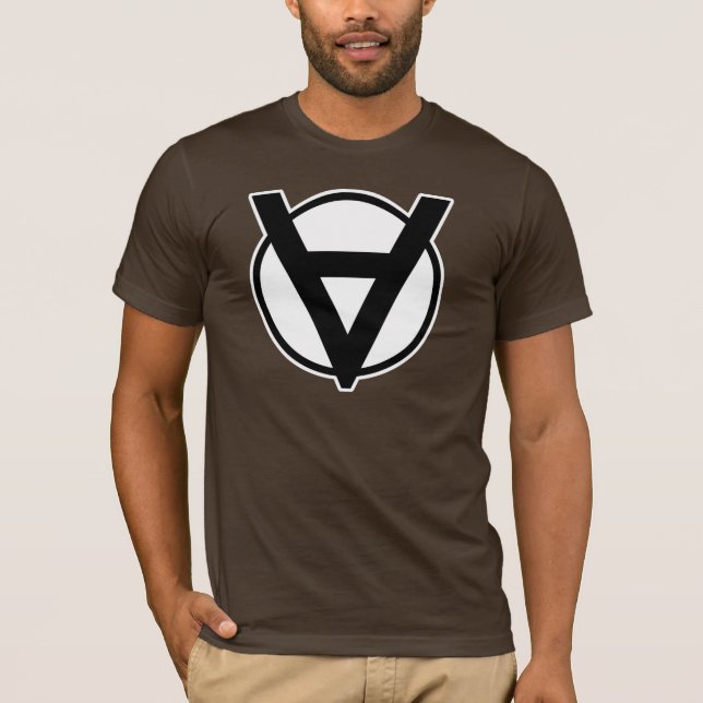 Voluntaryist Held-Symbol mit weißer Grenze und BAC T-Shirt (Vorderseite)
