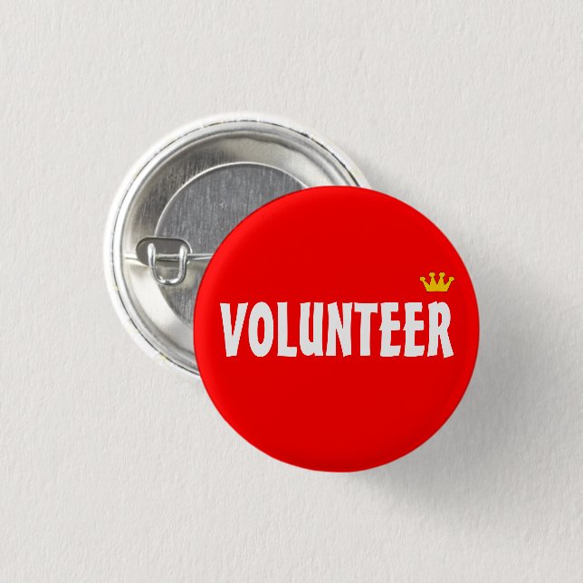 VOLUNTEER & Aid Person, Wohltätigkeit, Hilfe, Info Button (Vorne & Hinten)