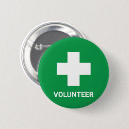 Volunteer & First Aid, Cross, Ambulance, Doctor  Button