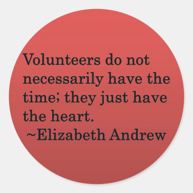 Volunteer Heart Runder Aufkleber (Vorderseite)