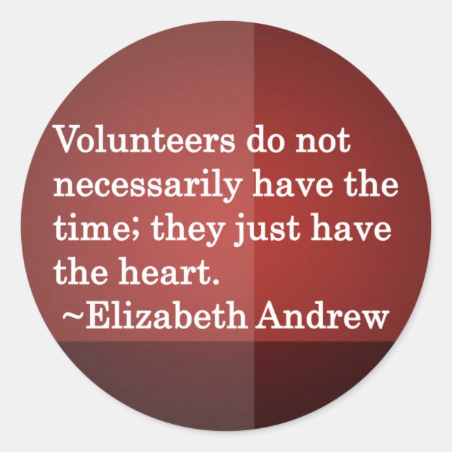 Volunteer Heart Runder Aufkleber (Vorderseite)