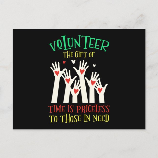 Volunteer Heart Vlunteers Volunteering Kindness Ch Postkarte (Vorderseite)