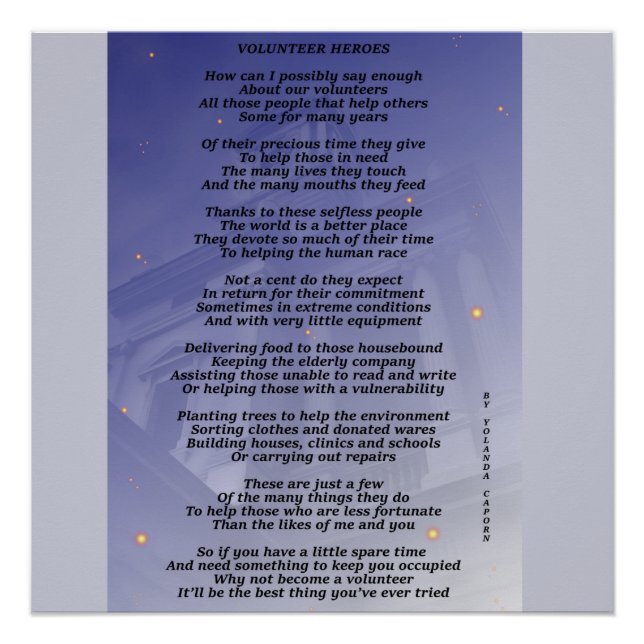 Volunteer Heroes Glossy Poster (Vorderseite)