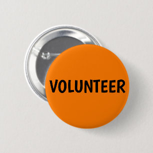 Volunteer ID Black und Orange Button