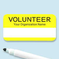 Volunteer Name Tag Wiederverwendbare trockene Eras