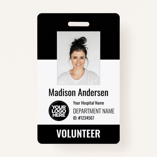 Volunteer Photo ID Badges with Clip or Lanyard Ausweis (Vorderseite)