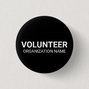 Volunteer, schwarz, benutzerdefinierter Organisati Button