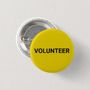 Volunteer, schwarz-gelb, schlichte Button-Taste Button